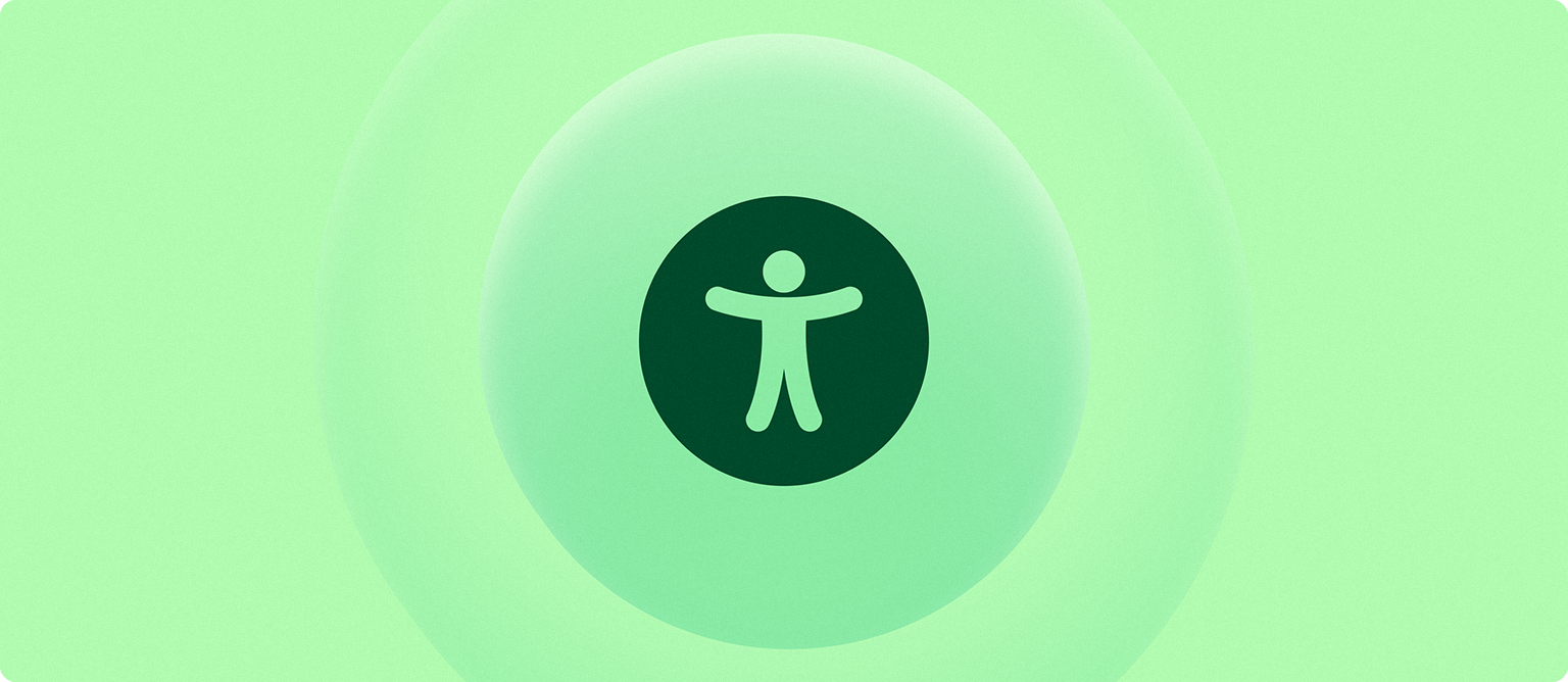 A sketch of the Accessibility icon. The image is tinted in shades of green.